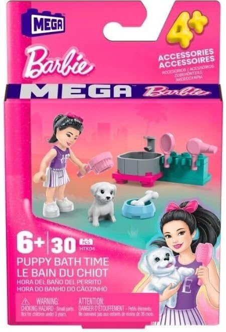 Barbie puppy bath time set with micro-doll and puppy
