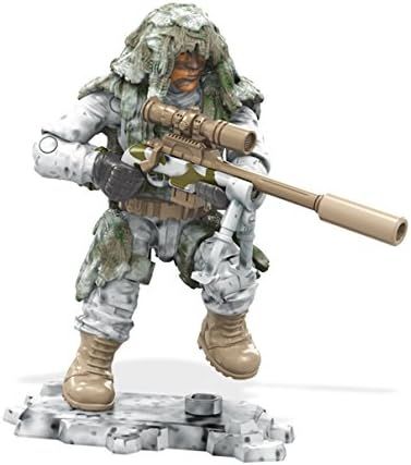 Snow camo arctic sniper micro figure with rifle and bipod