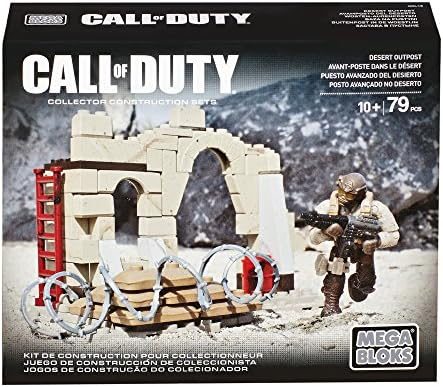 Desert outpost build with sandbags, barbed wire and one soldier figure