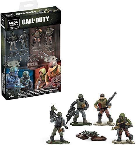 Special ops and jungle mercenary micro figures in an ambush scene
