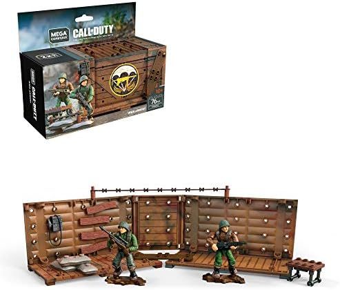 WWII shipping container armory with weapons rack and two soldiers