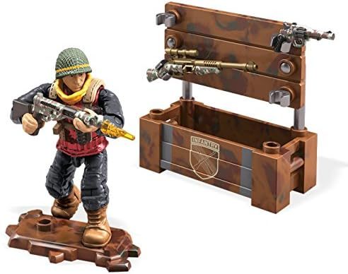 Wooden style WWII weapon crate with infantry soldier figure