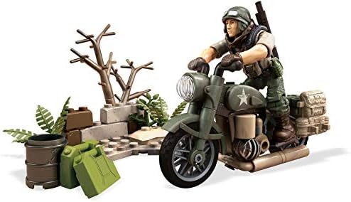 WWII military motorcycle build with American soldier rider