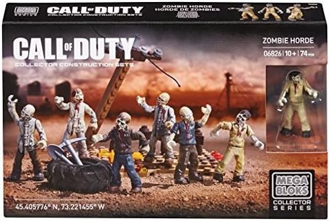 Five Call of Duty zombie micro figures on a ruined wasteland base