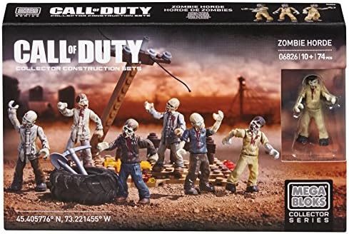 Five Call of Duty zombie micro figures on a ruined wasteland base