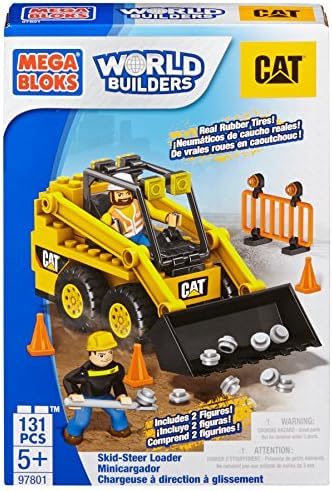 CAT skid-steer loader build with two construction worker figures