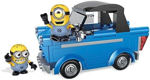 Two Minions in convertible car with glider