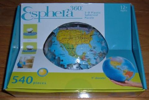 Esphera 360 3D world globe puzzle on stand