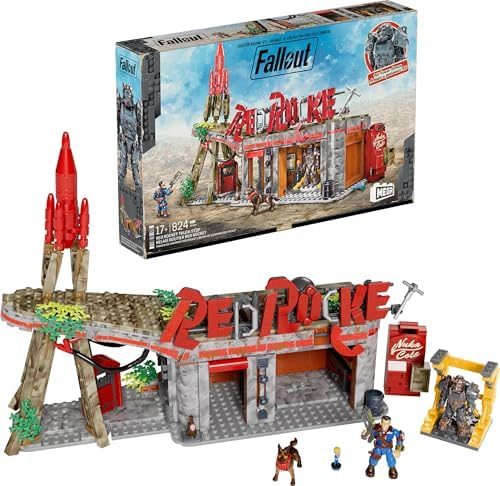 Fallout Red Rocket truck stop with Power Armor figure