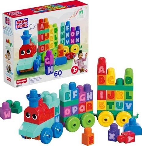 ABC learning train with alphabet blocks and wheels