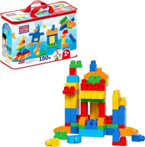 Red Deluxe Building Bag with 150 toddler blocks