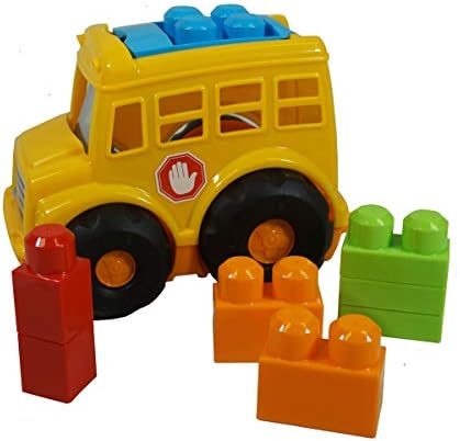 Yellow toddler school bus building toy