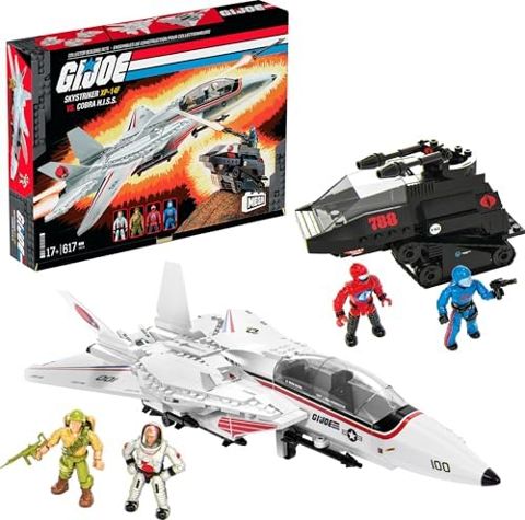 G.I. Joe Skystriker jet facing Cobra H.I.S.S. tank