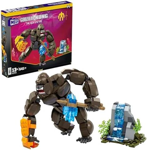 Buildable Kong figure with axe beside waterfall