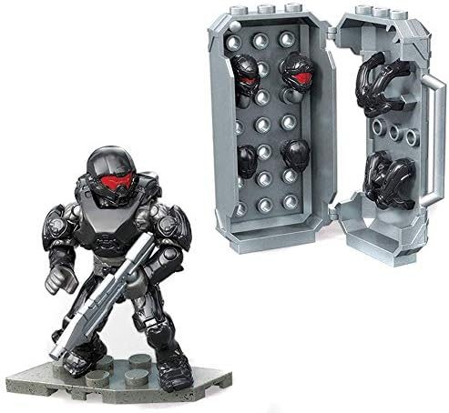 Halo armor locker with rare black Spartan helmets