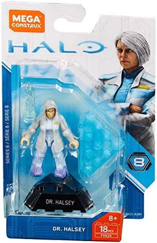 Dr. Halsey Halo figure in lab coat with Cortana