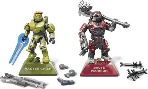 Halo Infinite Master Chief versus Brute Warrior figures