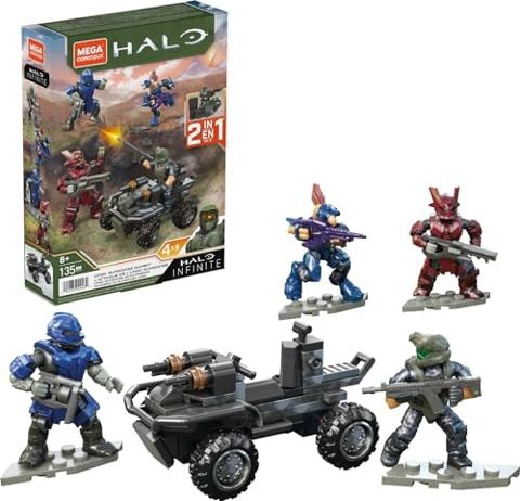 Halo Gungoose vehicle with Marine and Brute figures