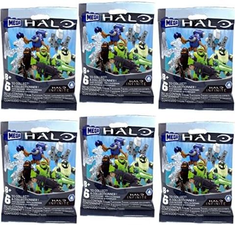 Six Halo Infinite Series 4 mini figures including Marine and Grunt