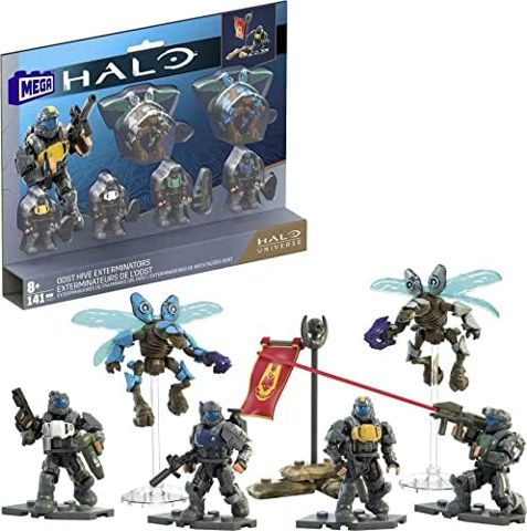 ODST squad fighting Covenant Drones with red flag