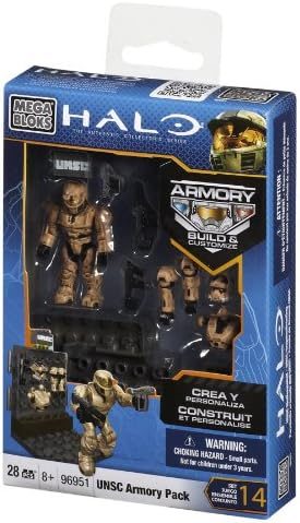 Desert armor Halo Spartan beside buildable weapon case