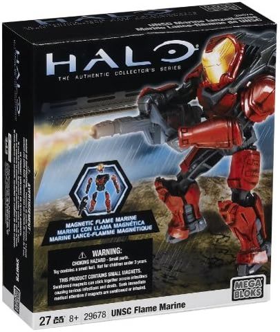 Halo Flame Marine figure in red armor with flamethrower