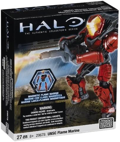 Halo Flame Marine figure in red armor with flamethrower