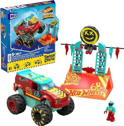 Demo Derby monster truck trick course with smiley target