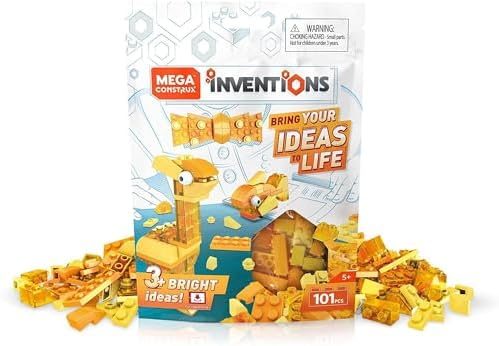 Bag of yellow Construx Inventions building bricks
