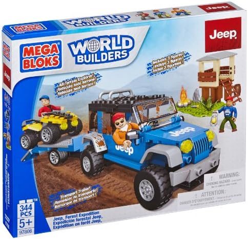 Jeep forest expedition set with trailer, tower and three figures