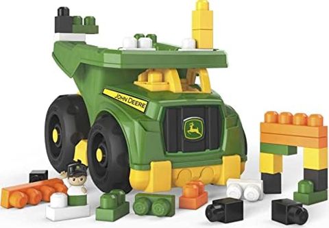 John Deere toddler dump truck with big building blocks