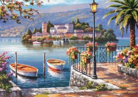 Lago del Porto lakeside harbour jigsaw puzzle