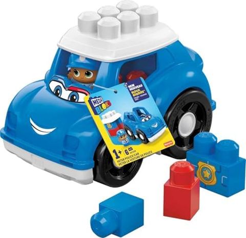 Peter police car toddler toy with driver and blocks