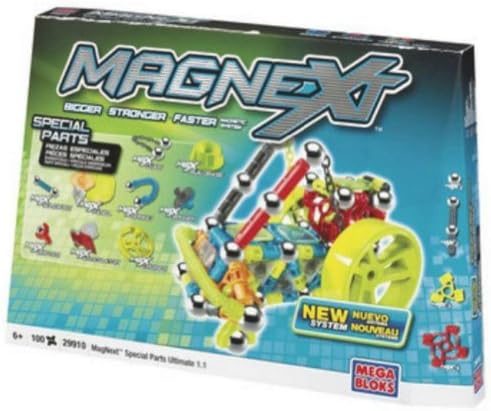 Magnext magnetic building parts including chain, spring and panel