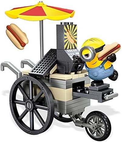 Minion Stuart launching hot dogs from food cart