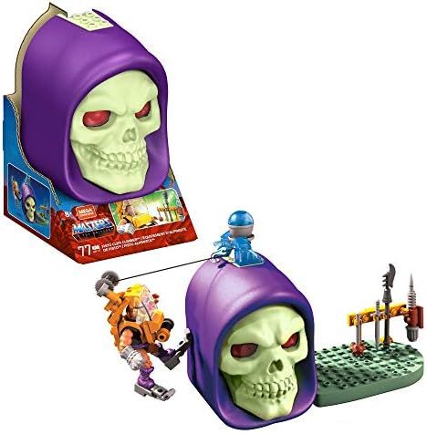 Fisto climbing a glowing Skeletor skull playset