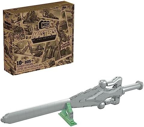 Power Sword brick replica on display stand