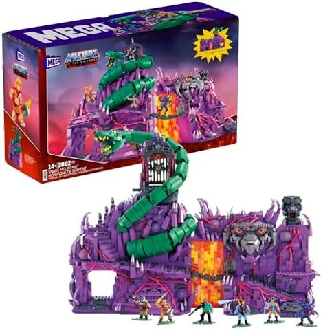 Snake Mountain brick lair with demon head and figures