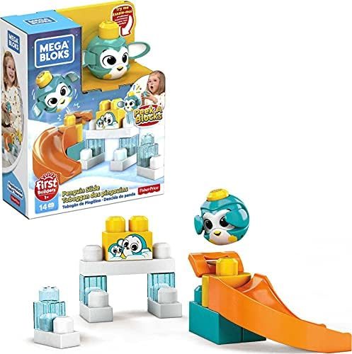 Peek A Blocks penguin sliding with picture blocks