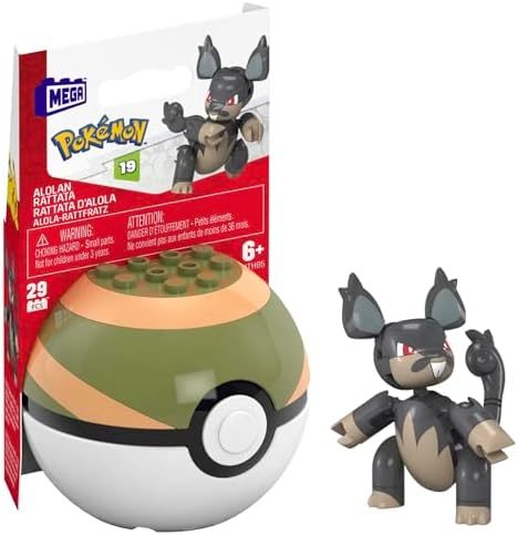 Alolan Rattata dark Pokémon brick figure on display