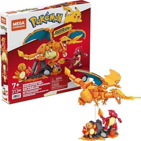 Charmander, Charmeleon and Charizard evolution figures