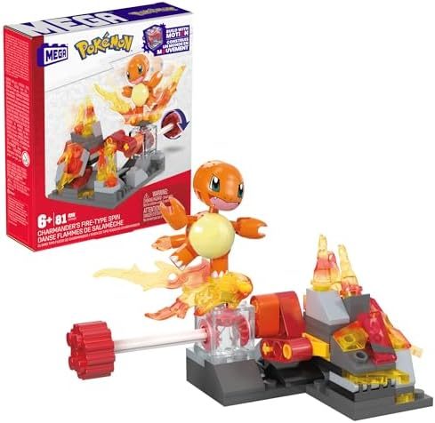 Charmander spinning in fire scene with crank