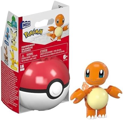 Sixteen piece Charmander with a pronged Poké Ball