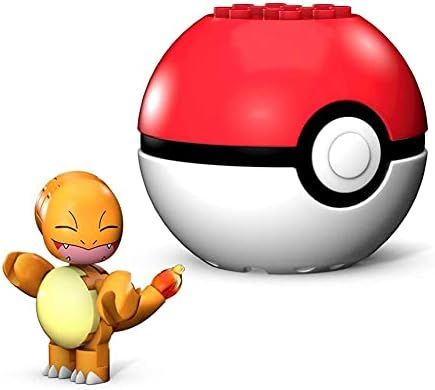 Buildable Charmander standing on a Premier Ball