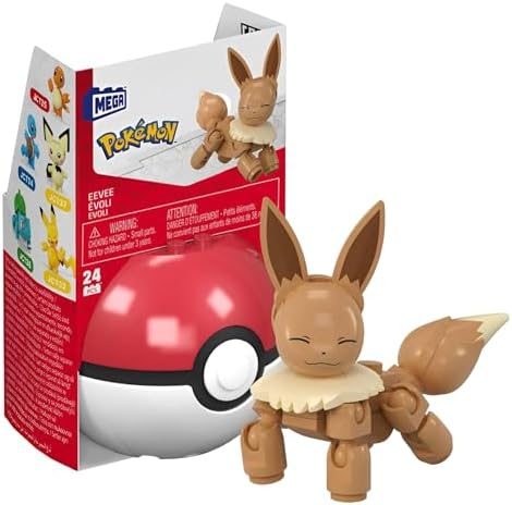 Eevee Pokémon brick figure on pronged Poké Ball
