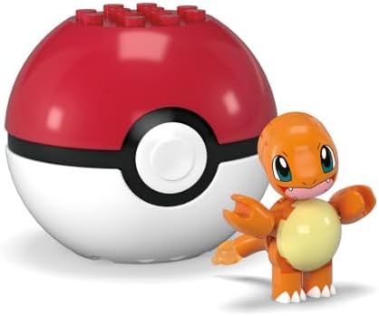Charmander mini brick figure with Poké Ball