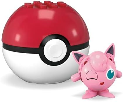 Round pink Jigglypuff Pokémon brick figure
