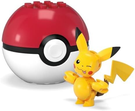 Small Pikachu brick figure with Poké Ball