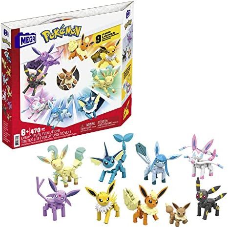 Eevee and all eight evolutions as buildable figures