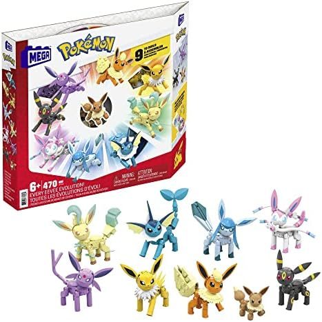 Eevee and all eight evolutions as buildable figures